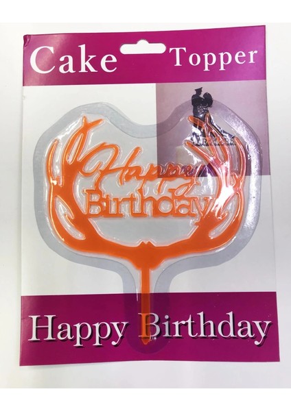 Eğitici Oyuncak Happy Birthday Yazılı Turuncu Dallı Pasta Kek Çubuğu