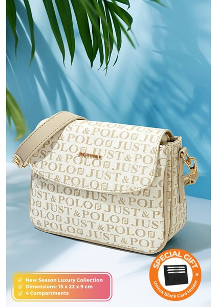 Orijinal Just Polo Collection 4 Bölmeli Lüks Yumuşak Deri Ayarlanabilir Çapraz Askılı Omuz Çantası