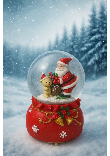 Yılbaşı Noelbaba Işıklı Renkli 3D Cam Kar Küresi Müzikli Kar Efektli Püskürtmeli Büyük Boy Hediyelik fırsatları