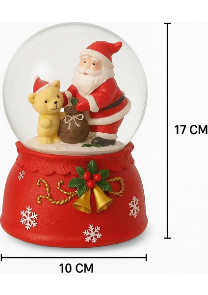 Yılbaşı Noelbaba Işıklı Renkli 3D Cam Kar Küresi Müzikli Kar Efektli Püskürtmeli Büyük Boy Hediyelik indirimleri