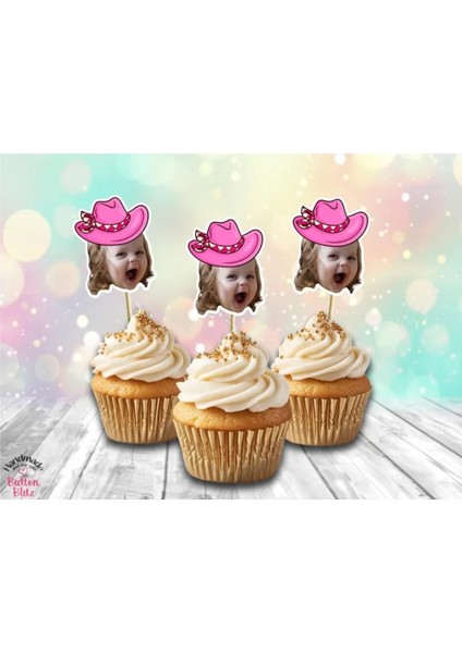 Kişiye Özel Pasta Süsü Cupcake Kürdan 10 Adet