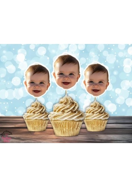 Kişiye Özel Pasta Süsü Cupcake Kürdan 10 Adet fiyatları