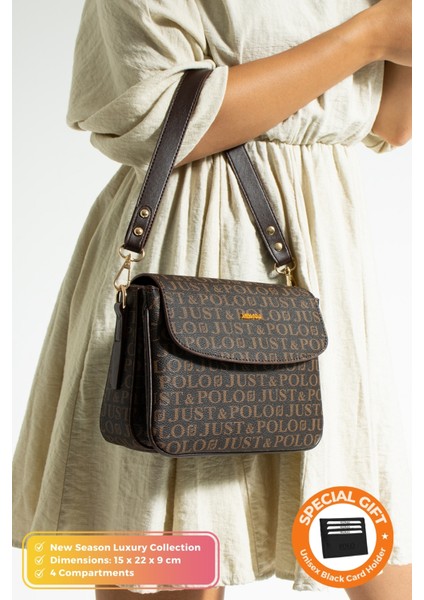 Orijinal Just Polo Collection 4 Bölmeli Lüks Yumuşak Deri Ayarlanabilir Çapraz Askılı Omuz Çantası
