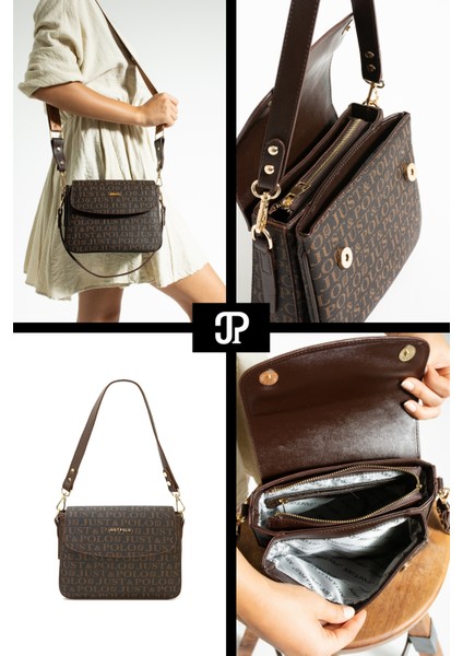 Orijinal Just Polo Collection 4 Bölmeli Lüks Yumuşak Deri Ayarlanabilir Çapraz Askılı Omuz Çantası fiyatları