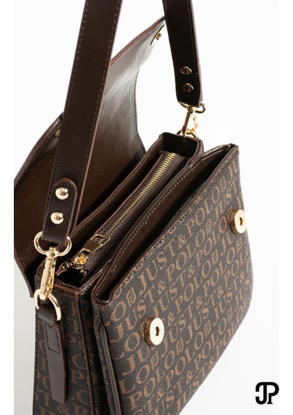 Orijinal Just Polo Collection 4 Bölmeli Lüks Yumuşak Deri Ayarlanabilir Çapraz Askılı Omuz Çantası indirimleri