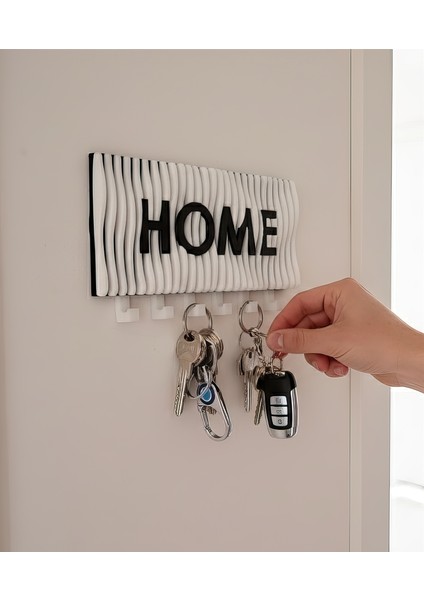 Dalgalı Home Yazılı Duvar Askılı Anahtarlık Anahtarlık Askısı (22X10 CM) Duvar Anahtarlığı modelleri
