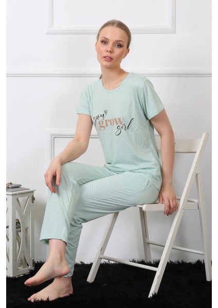 - Kadın Kısa Kol Pijama Takım Su Yeşili modelleri