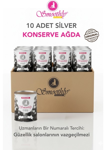 Silver Konserve Gümüş Konserve 800 G. x 10 Adet , Profesyonel Kuaför Ağdası