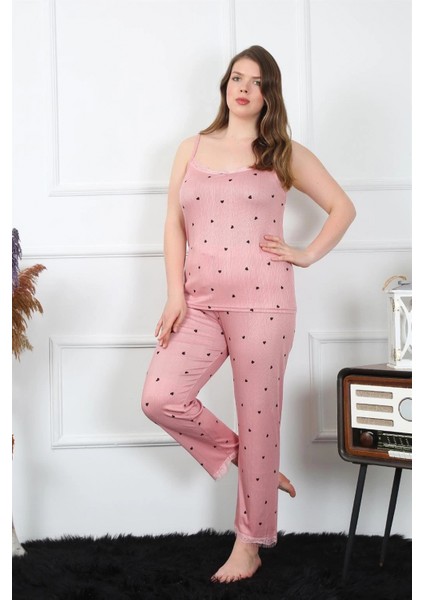 - Kadın Büyük Beden Somon Ip Askılı Pijama Takım fiyatları