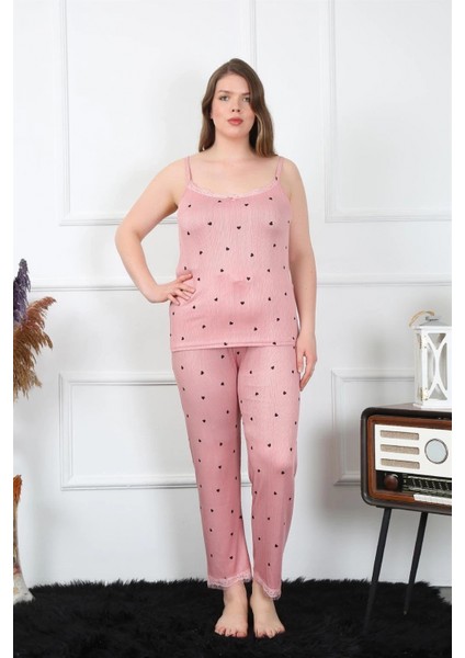 - Kadın Büyük Beden Somon Ip Askılı Pijama Takım modelleri