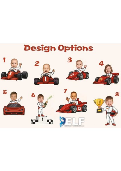 Kişiye Özel Yarış Arabalı Cupcake Süsü Kürdan Süs ( 10 Adet ) fiyatları