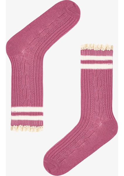 2 Çift Pamuklu Bilek Kısmı Şeritli Dantel Fırfırlı Soket Çorap fiyatları