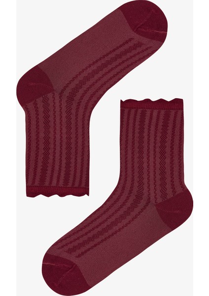 5 Çift Pamuklu Kendinden Örgü Desenli Soket Çorap fiyatları