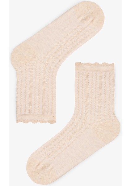 5 Çift Pamuklu Kendinden Örgü Desenli Soket Çorap fırsatları