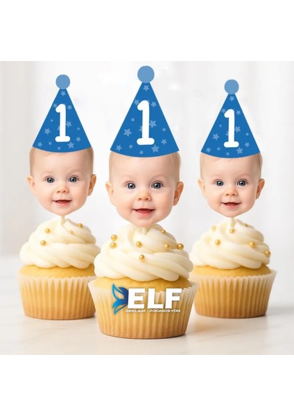 Doğum Günü Kürdan Süs Cupcake Süs Kişiye Özel ( 10 Adet)