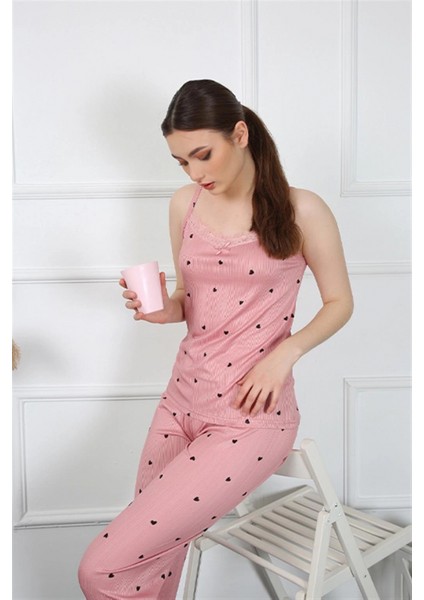 - Kadın Ip Askılı Somon Pijama Takım modelleri