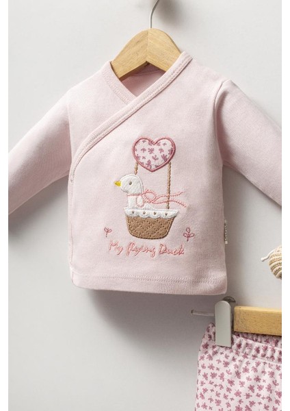 %100 Pamuk Sevimli Sepetteki Ördek Desenli 5 Parça Yenidoğan Hastane Çıkışı Zıbın Seti BBTF.APMB.20219.29 modelleri