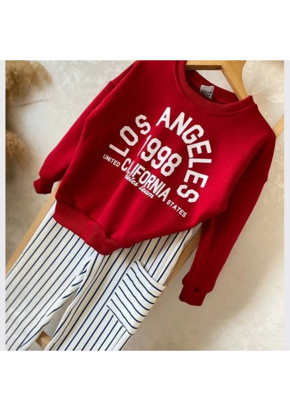 Bisiklet Yakalı Esnek Rahat Kırmızı Renk Alt - Üst Çocuk Takım modelleri