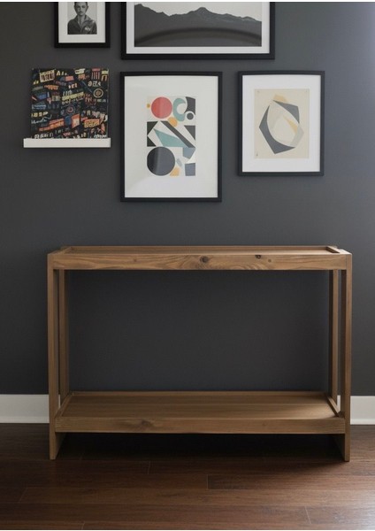 2 Katlı Doğal Ahşap Çok Amaclı Masif Kahve Standı Koyu Meşe indirimleri