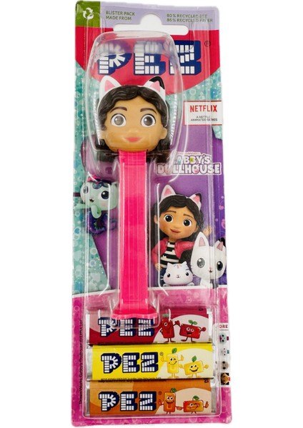 Gabby Dollhouse Pez Şeker Adam Oyuncak Şekerleme 1 Oyuncak 3 Yedek Şeker