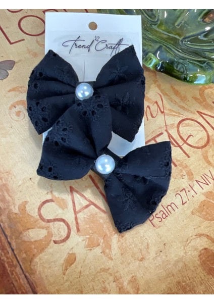 Siyah Renk Fisto Fiyonklu Incili 2’li Klips Toka fiyatları