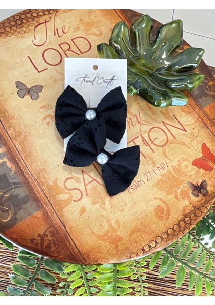 Siyah Renk Fisto Fiyonklu Incili 2’li Klips Toka fırsatları