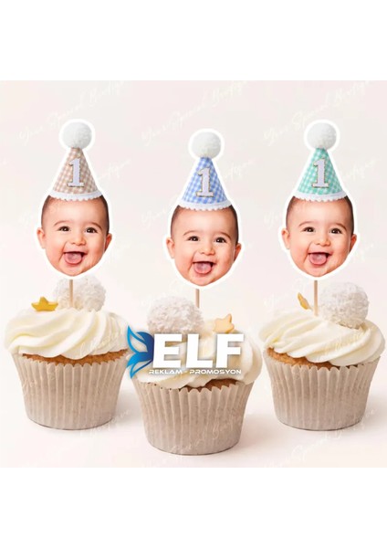 Kişiye Özel Resimli Pasta Süsü Doğum Günü Söz Nişan Düğün Bride ( 10 Adet)