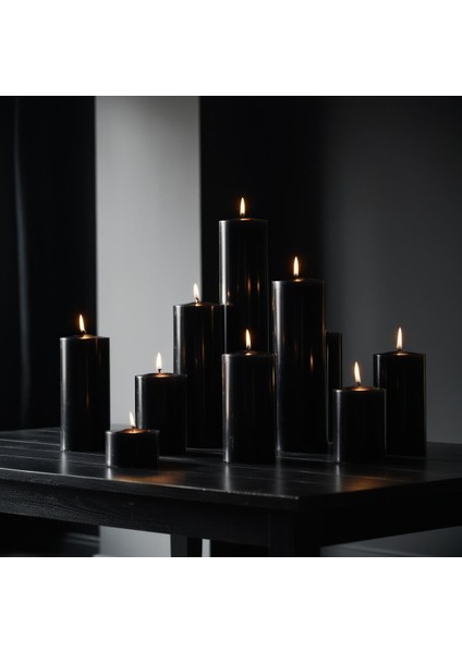 Soya Parafinli Siyah 3 Adet 18 Saat Yanma Süreli Çap:5 cm Boy:10 Silindir Blok Mum Beyaz fırsatları