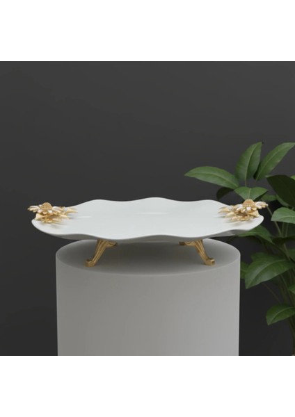 Metal Ayaklı Semazen Porselen Pasta Sunumluk Kurabiye