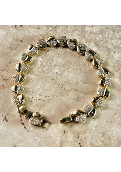 Vıp Seri Kalpli Zirkon Bileklik Gold modelleri