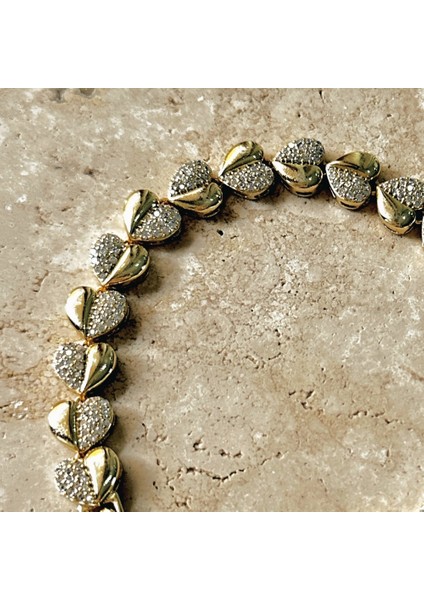 Vıp Seri Kalpli Zirkon Bileklik Gold fırsatları