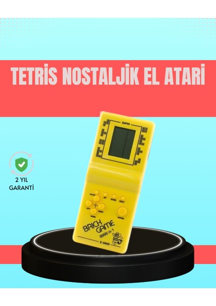 Retro Tetris El Aterisi – Pil ile Çalışan Taşınabilir Mini Oyun Konsolu - ?91?67E4-7G5691
