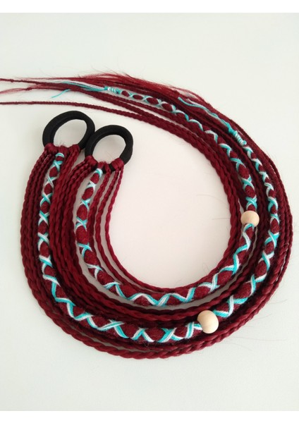 Ikili Kızıl Renkli Rasta Örgü Saç Tokası