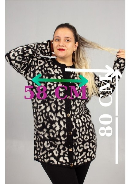 Leopar Desenli Triko Tunik Siyah Rahat Kalıp Standart (48 Bedene Kadar) fiyatları