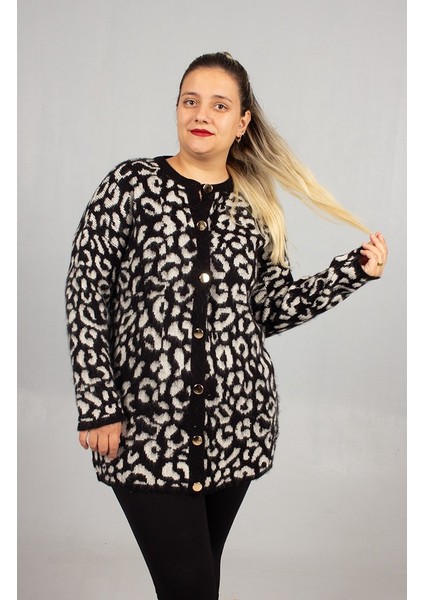 Leopar Desenli Triko Tunik Siyah Rahat Kalıp Standart (48 Bedene Kadar) fırsatları