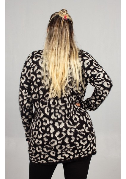 Leopar Desenli Triko Tunik Siyah Rahat Kalıp Standart (48 Bedene Kadar) indirimleri