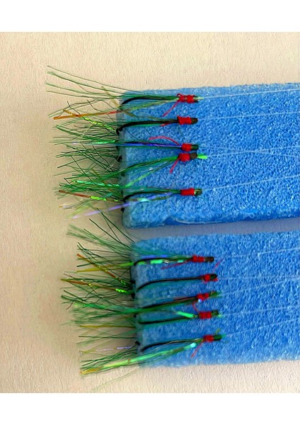 Istavrit Çapari 10X15, Siyah Iğne Yeşil Tüy - 2'li Paket Kurşunlar Hediye