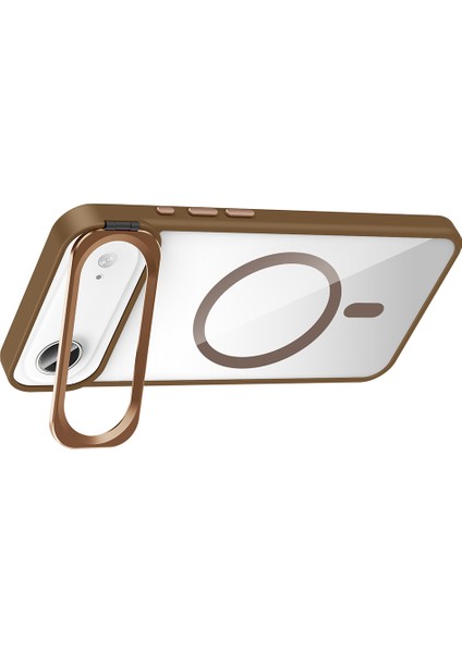 Apple iPhone 17 Air Kılıf Standlı ve Kamera Lens Hediyeli M-Safe Şarj Özellikli Zore Etro Kapak fiyatları