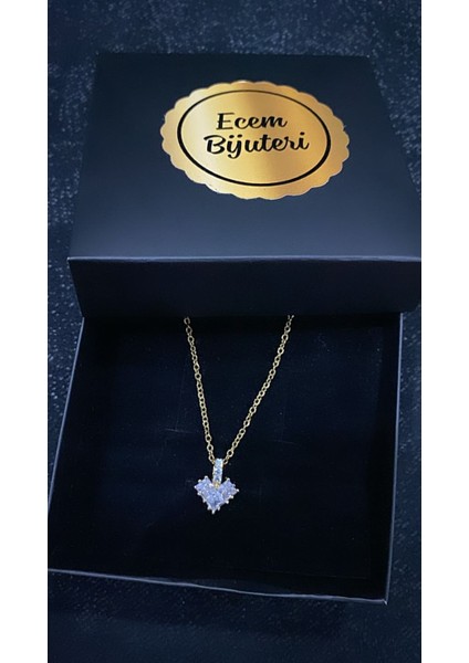 Zirkon Taş Kalp Kolye
