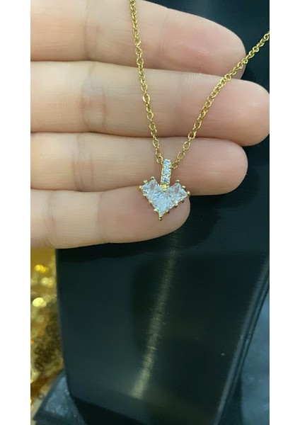 Zirkon Taş Kalp Kolye modelleri