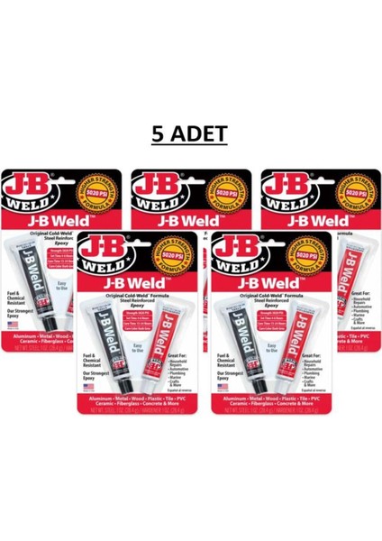 adhesive Weld - Çiftli Epoksi Yapıştırıcı ve Tamir Macunu Metal - Ahşap - Taş - Seramik Yapıştırıcısı 5 Adet