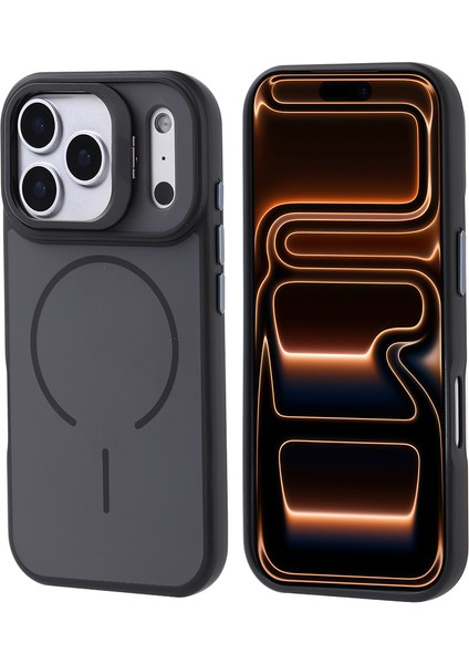 Apple iPhone 17 Pro Kılıf M-Safe Şarj Özellikli Kamera Standlı Zore Notron Kapak modelleri