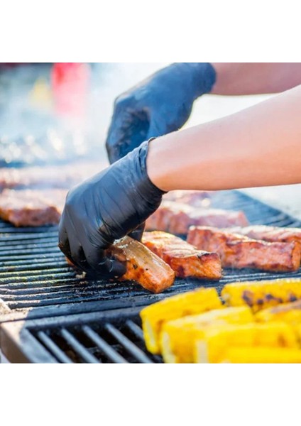 Nitril Eldiven Ekstra Kalın - Siyah - L Beden - 50'li Paket fırsatları