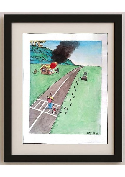 Zhang Jia Xue 35X25CM Orijinal Karikatür Tablo