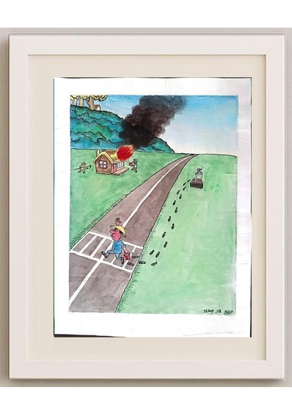 Zhang Jia Xue 35X25CM Orijinal Karikatür Tablo fırsatları