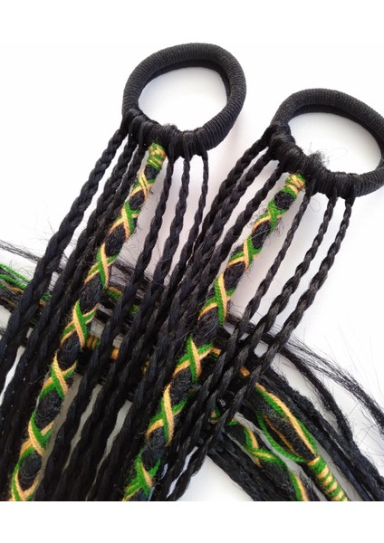 Ikili Siyah Renkli Rasta Örgü Saç Tokası fırsatları