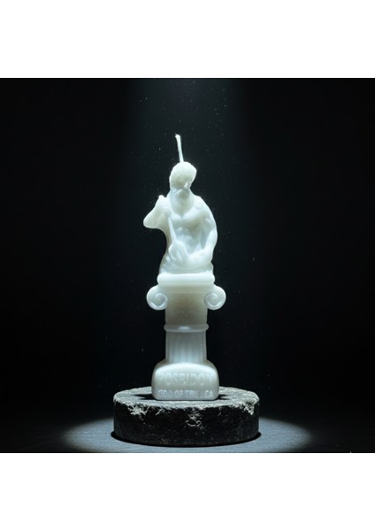 Özel Mitolojik Seri - Beyaz Posedion Tasarım Soya Mumu