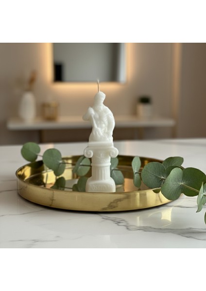 Özel Mitolojik Seri - Beyaz Posedion Tasarım Soya Mumu fırsatları