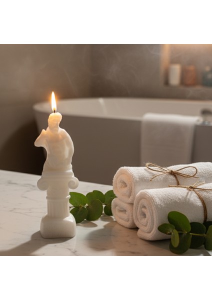 Özel Mitolojik Seri - Beyaz Posedion Tasarım Soya Mumu indirimleri