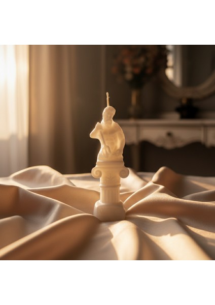 Özel Mitolojik Seri - Beyaz Posedion Tasarım Soya Mumu